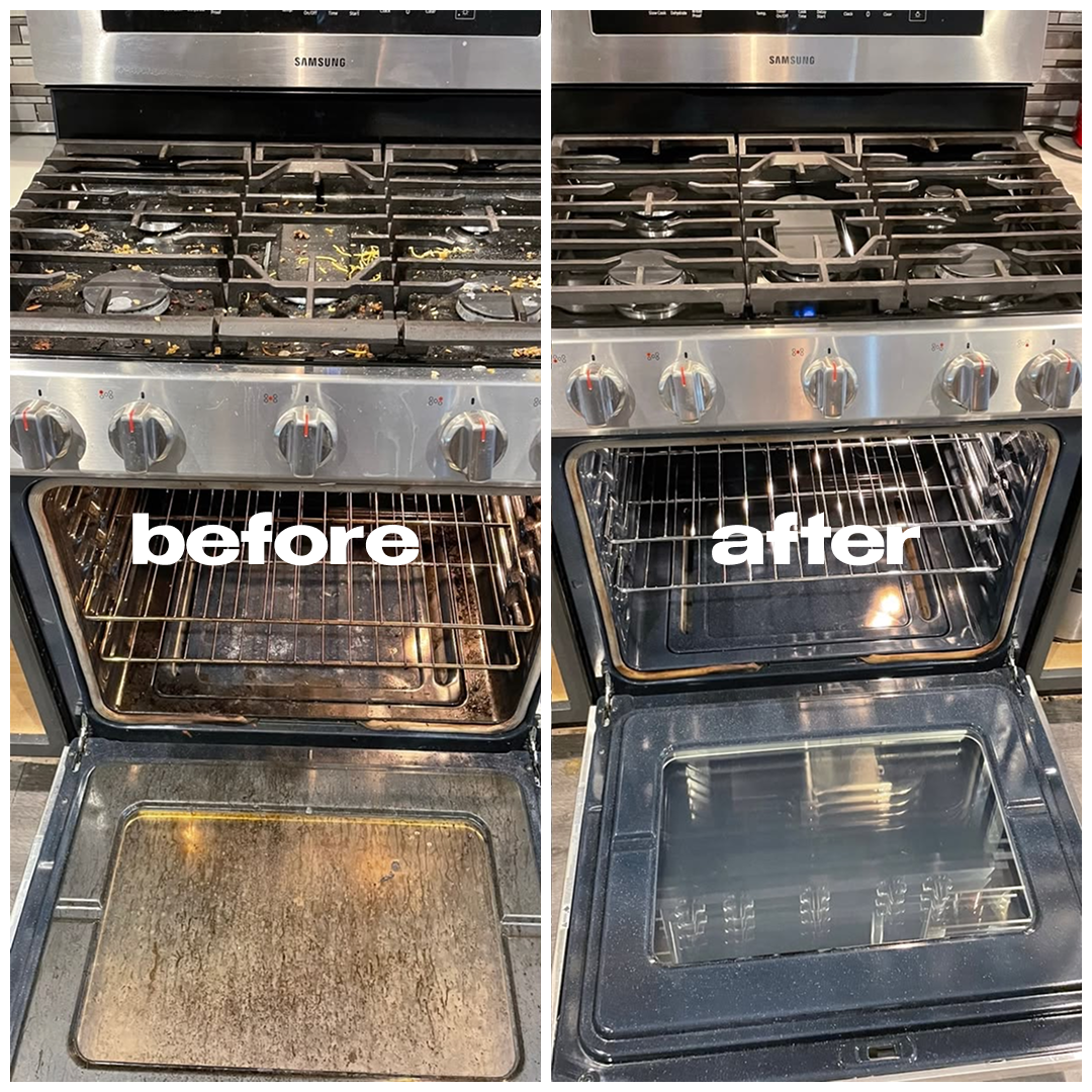 Range & Oven — before and after professional cleaning by NEXA