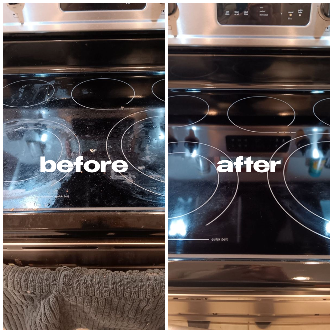 Cooktop — before and after professional cleaning by NEXA
