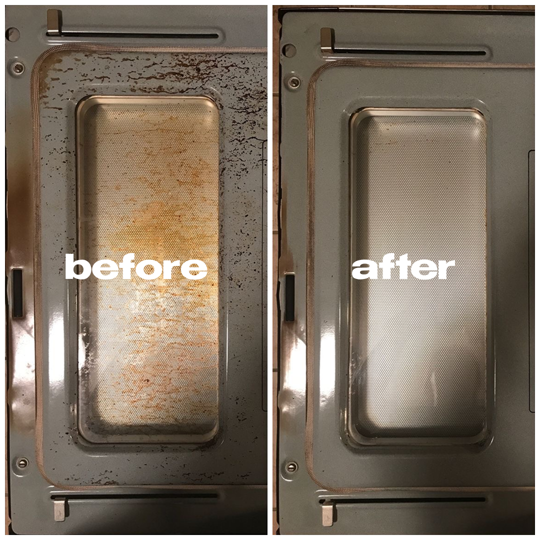 Oven Door — before and after professional cleaning by NEXA