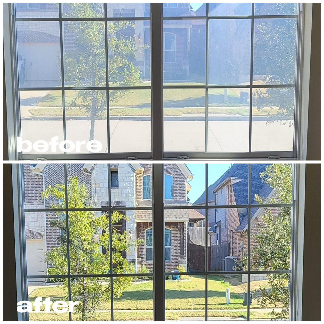 Window Glass — before and after professional cleaning by NEXA