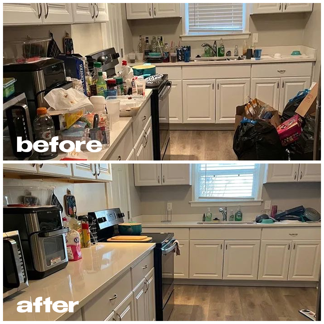 Kitchen — before and after professional cleaning by NEXA