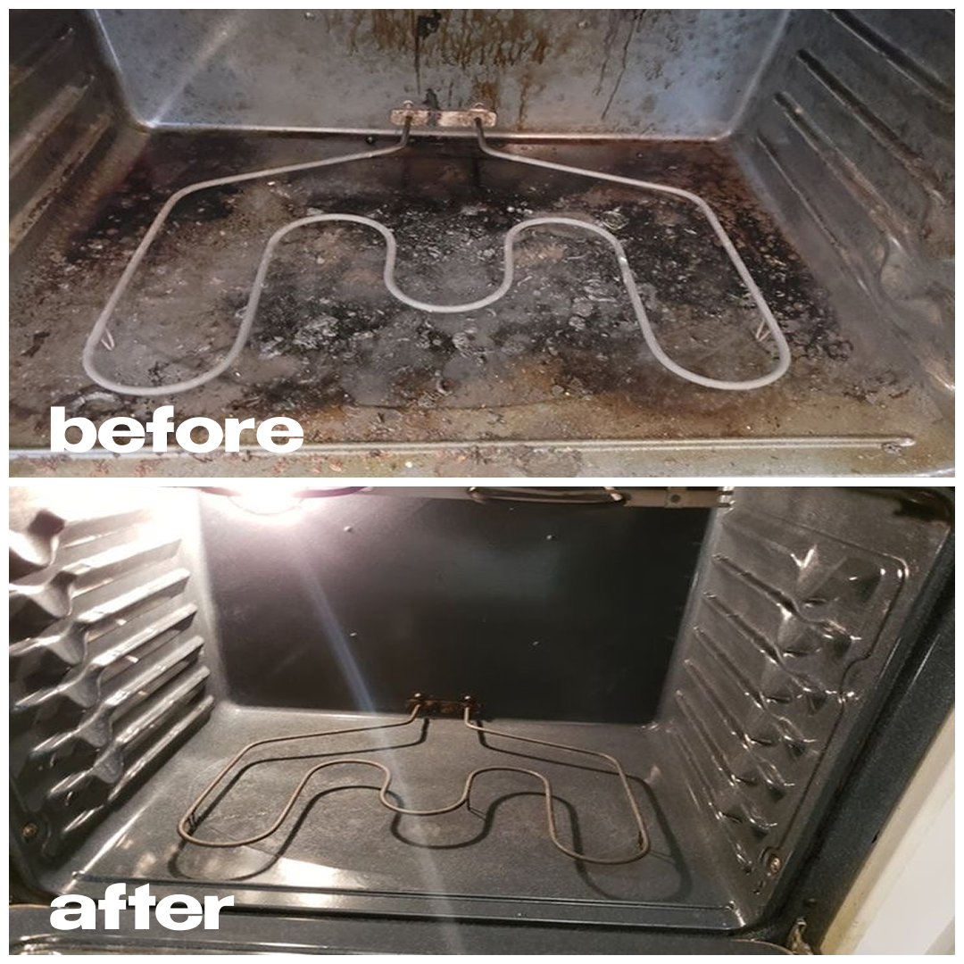 Oven Interior — before and after professional cleaning by NEXA